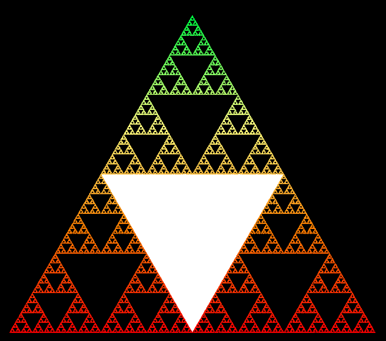 Image of Fractal, Sierpensky's Triangle after Flood-Fill