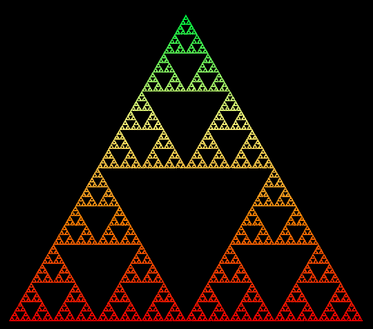 Image of Fractal, Sierpensky's Triangle before Flood-Fill