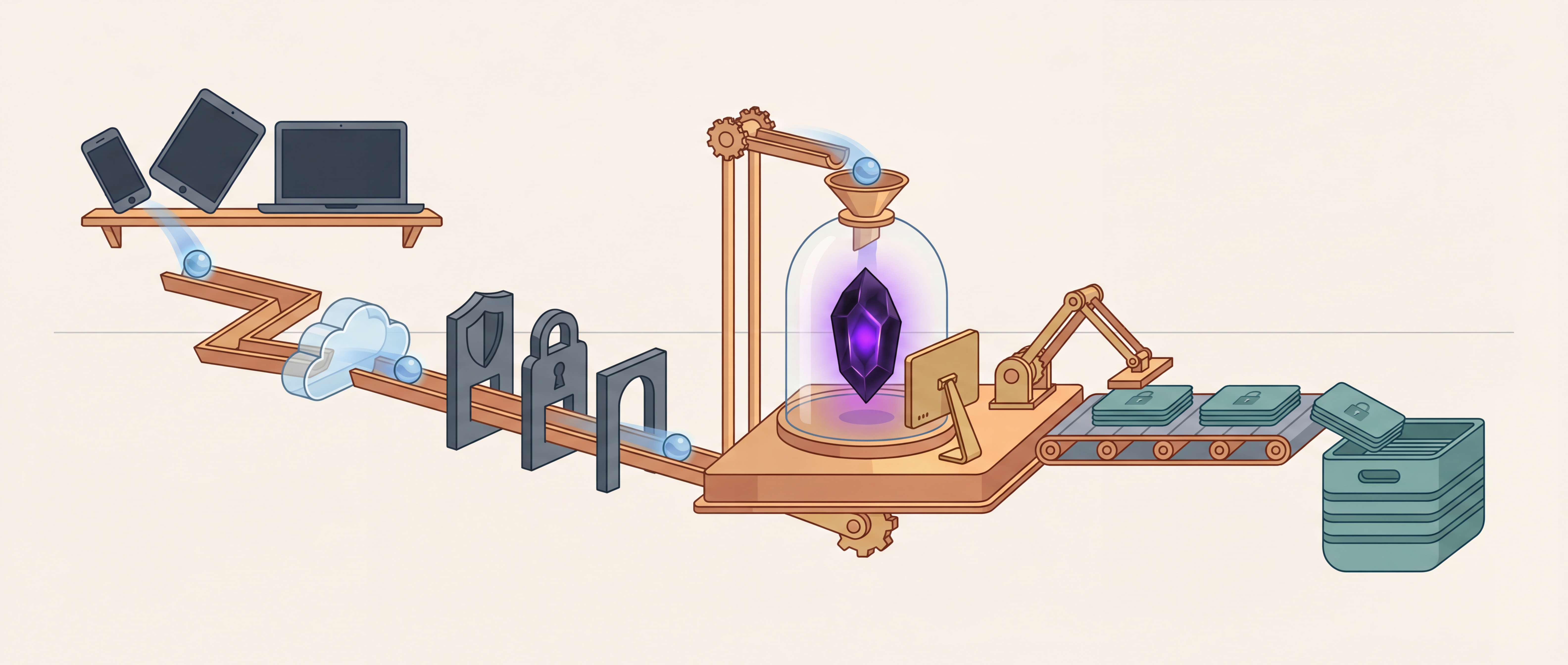 OBaaSS — a magnificently over-engineered Rube Goldberg machine keeping an obsidian crystal alive