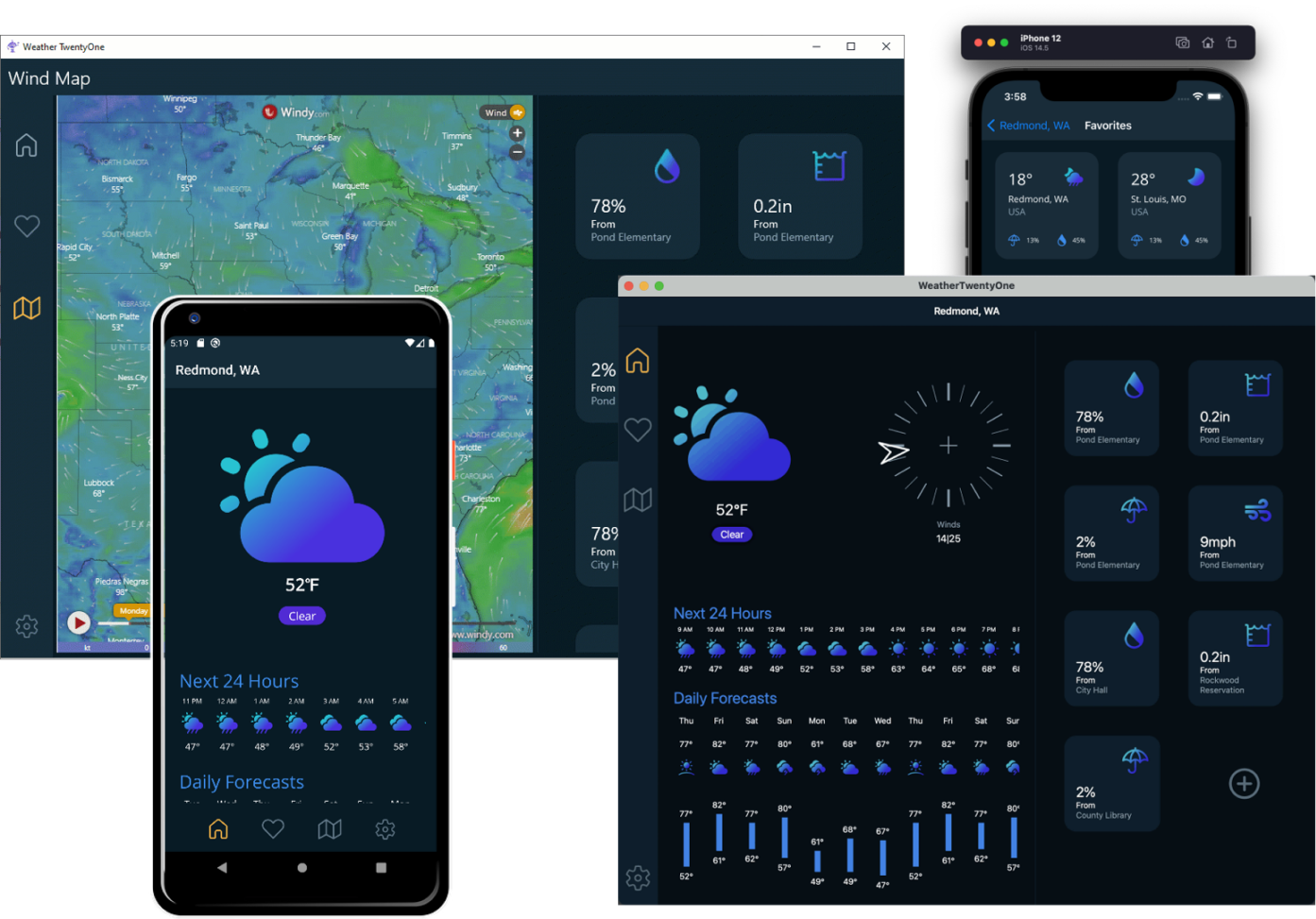 .NET MAUI Weather App on all platforms