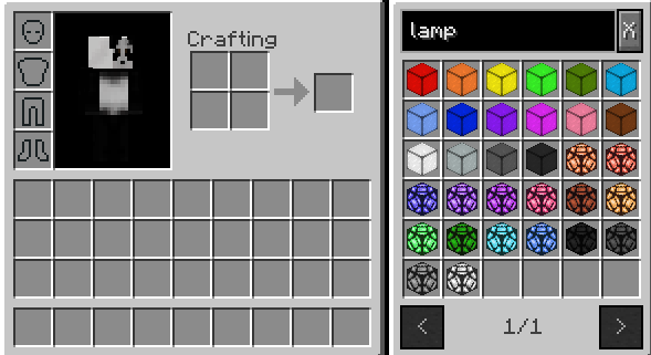 Creative menu showing alternative lamps alongside regular BTA lamps