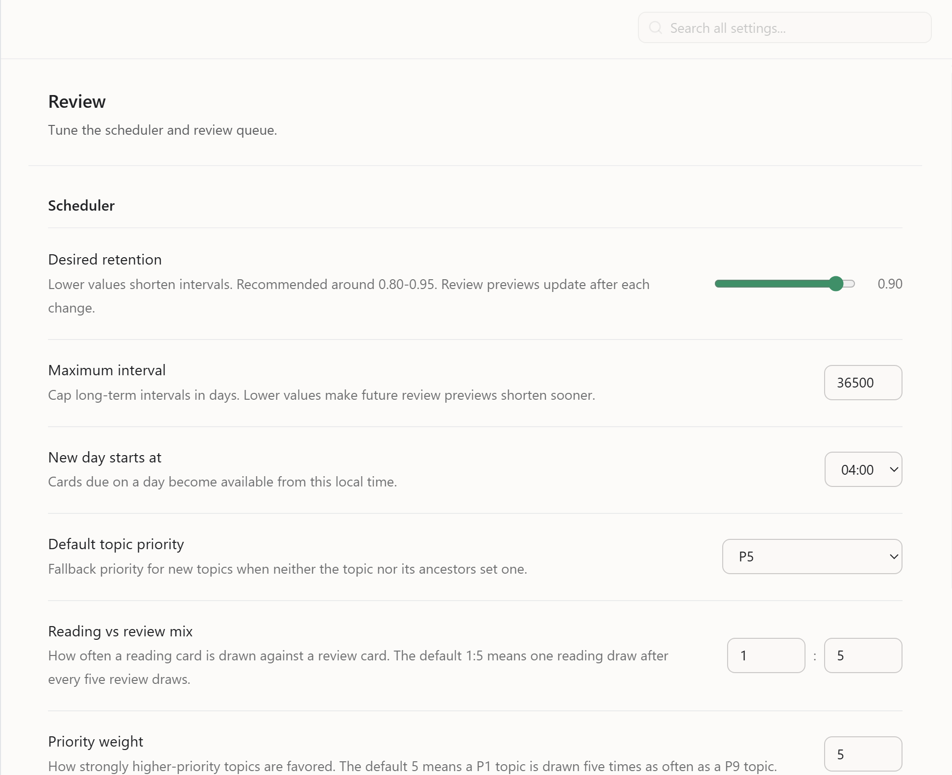 Foliole scheduling panel in the desktop app.