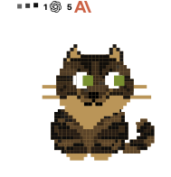 Cat idle with a custom tabby pattern