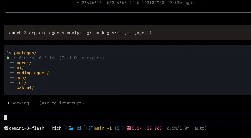 Oh My Pi task execution