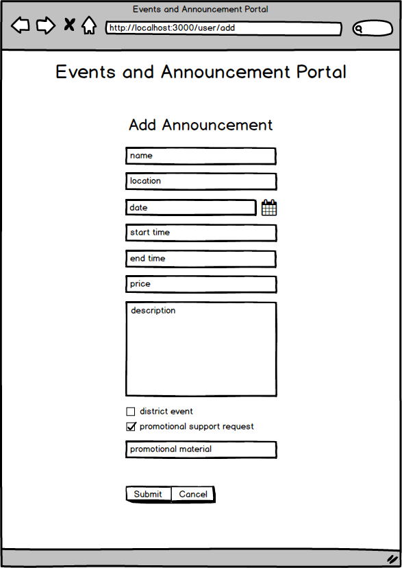 Add announcement page of the ENA Portal as of 11/07/18