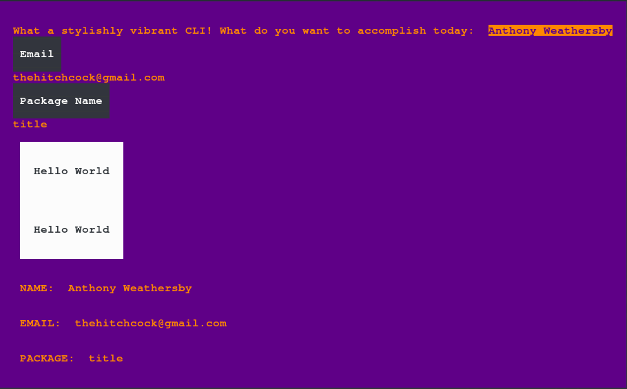 CLI output screenshot