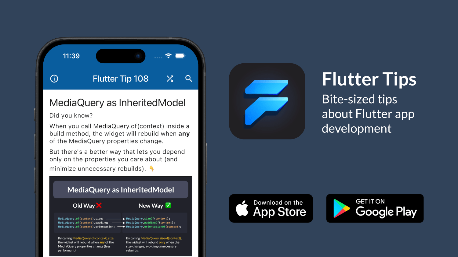 Download the Flutter Tips app