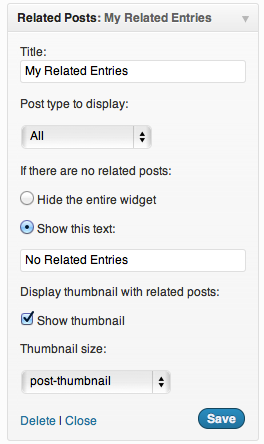 The Related Posts widget lets you automatically display related posts in your dynamic sidebar