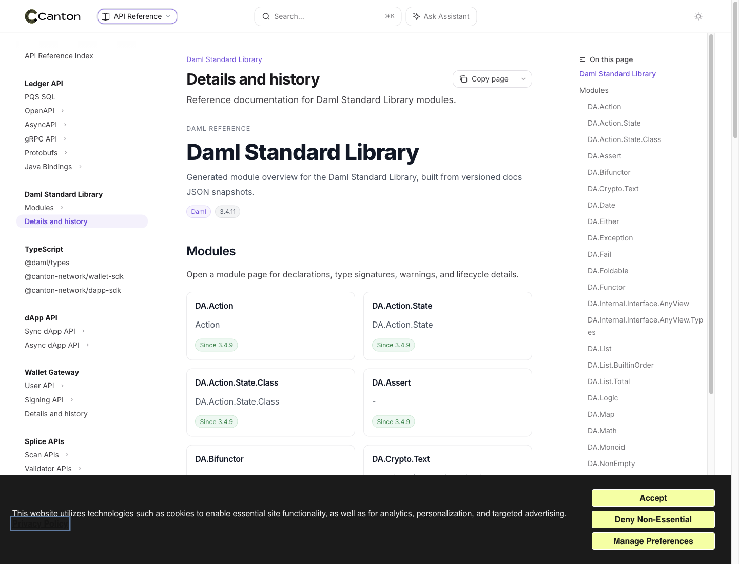 Screenshot of /appdev/reference/daml-standard-library/index