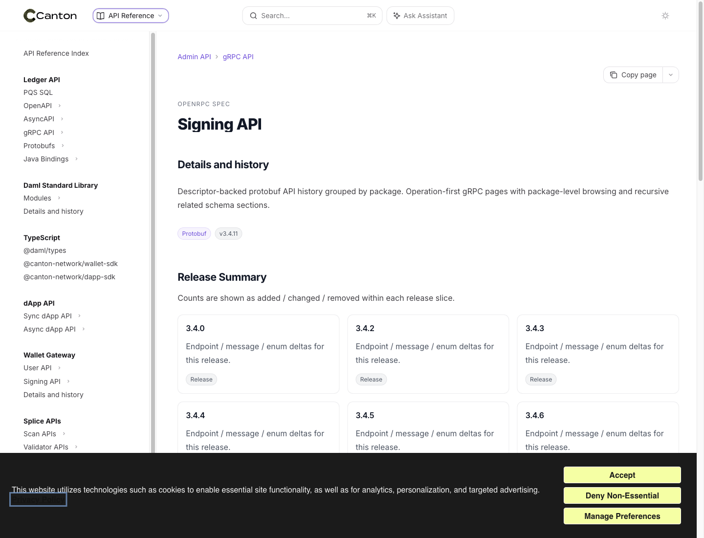 Screenshot of /reference/admin-api/protobuf/index