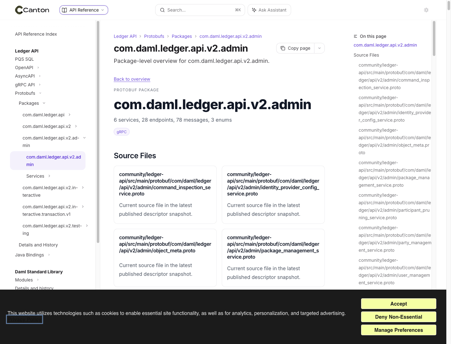 Screenshot of /reference/protobuf/packages/com-daml-ledger-api-v2-admin