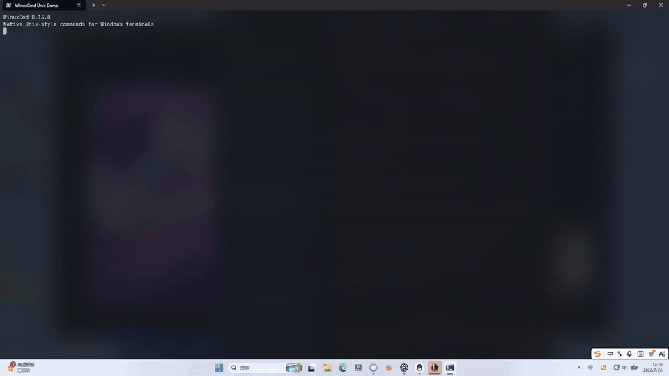 WinuxCmd Unix workflow demo
