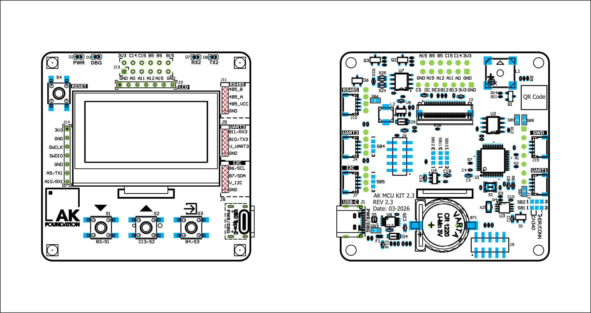 AK Embedded Base Kit top and bottom views