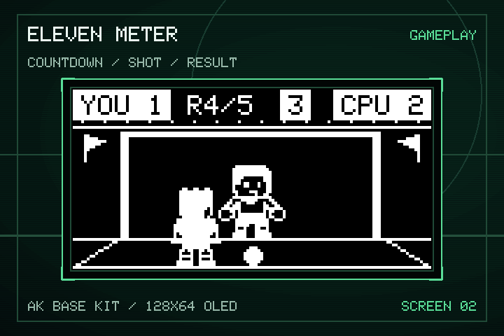 Banner-themed frame around captured round-four OLED gameplay