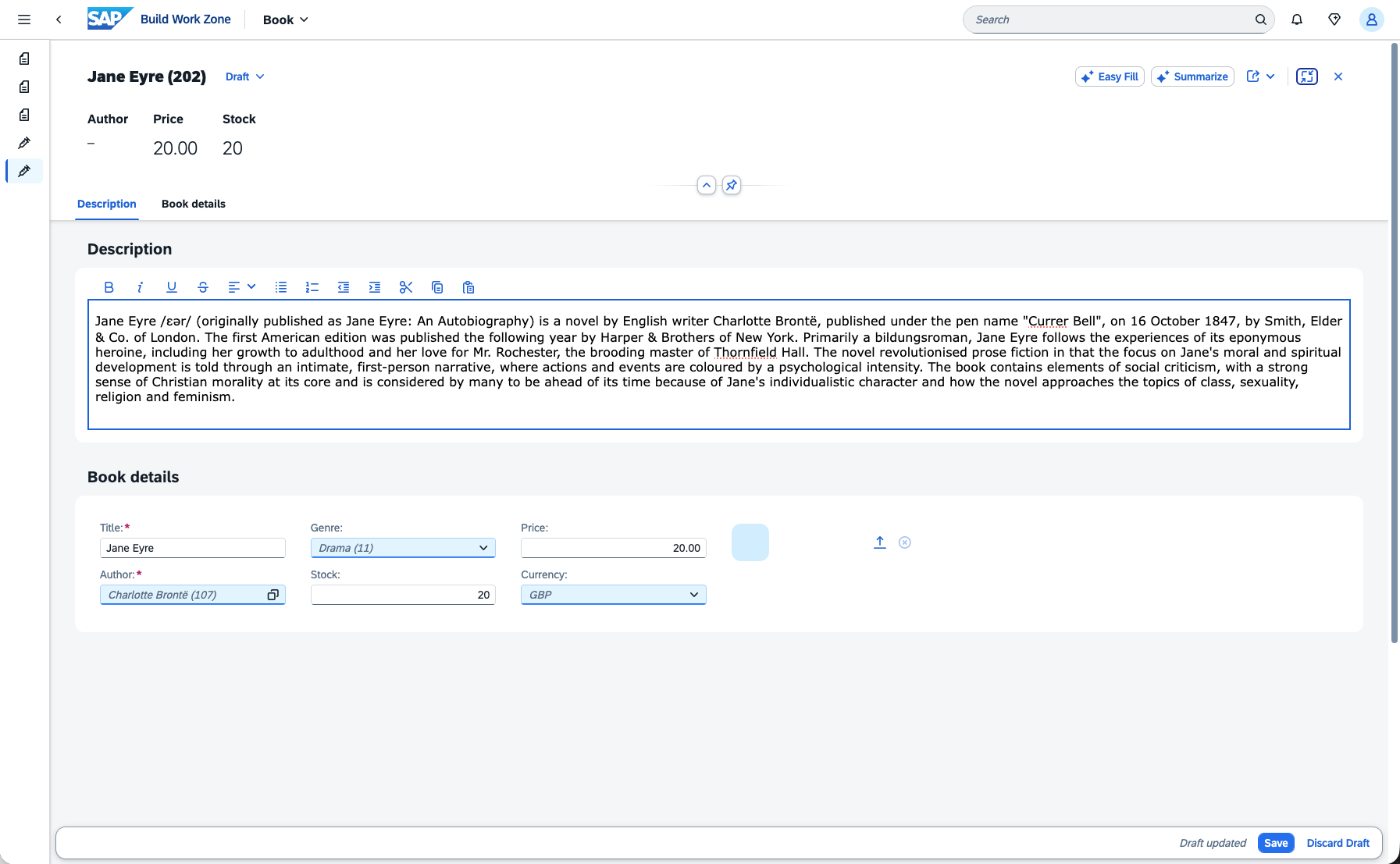 Recommendations as default values