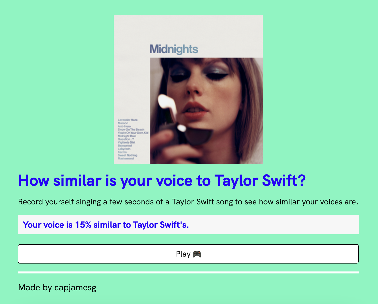 swifties.me homepage