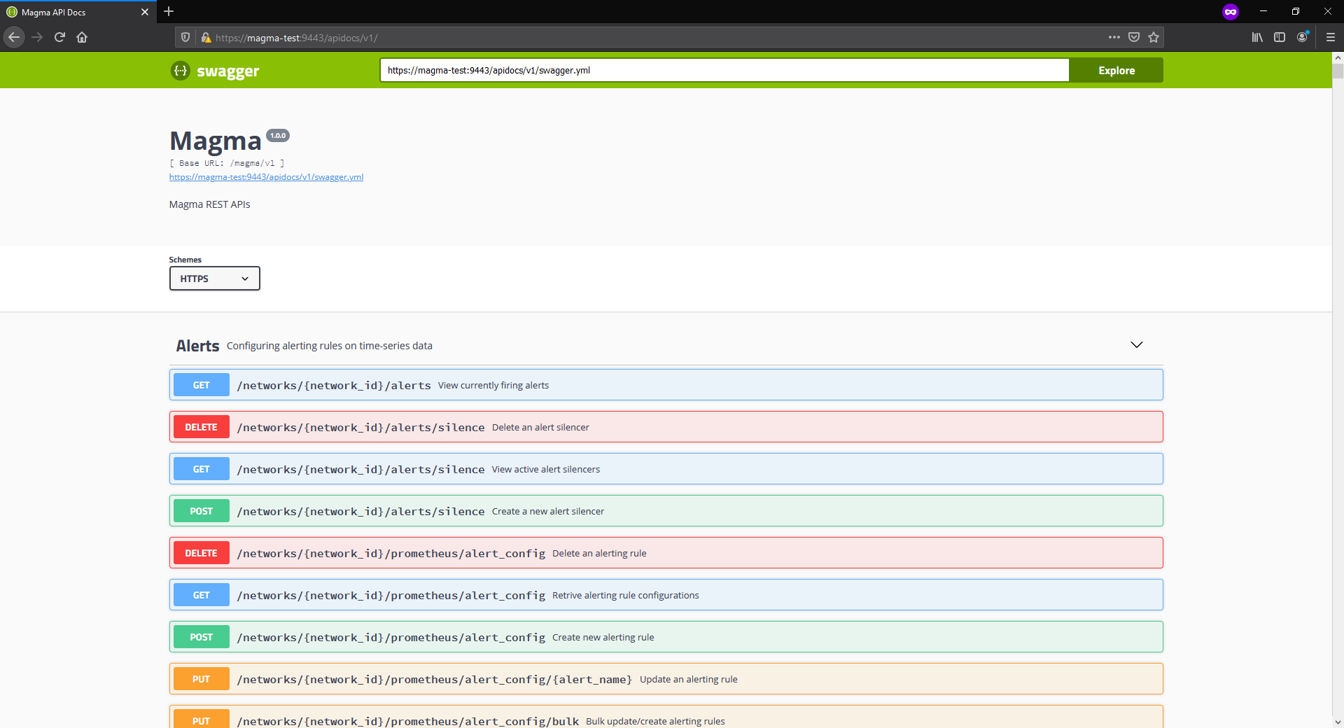 magma API interface