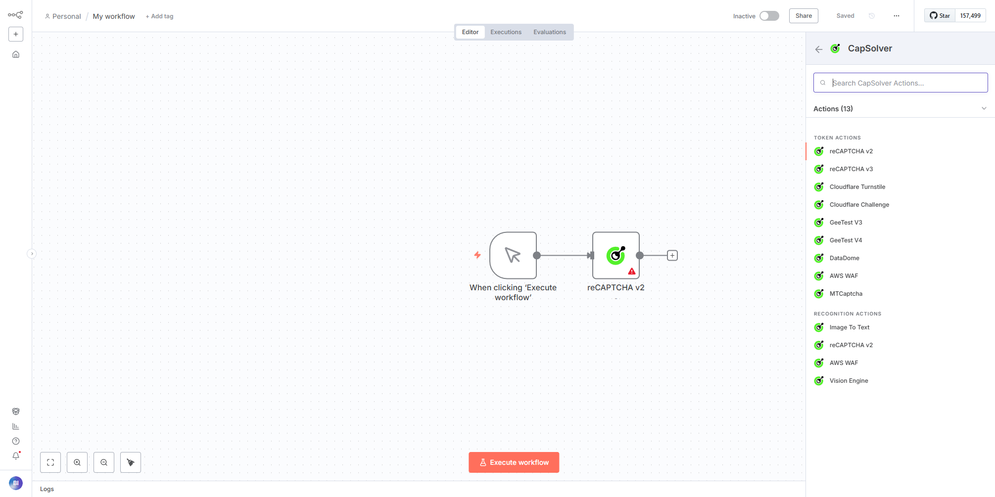Add CapSolver to Workflow