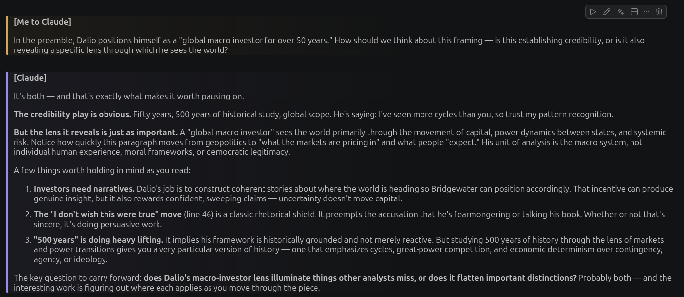 Question and response cells with styled borders