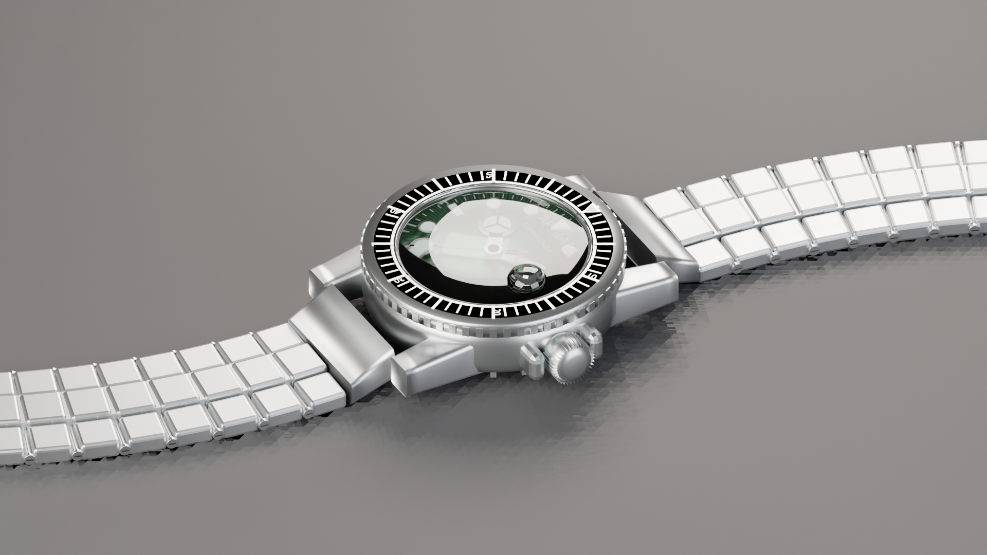 Mechanical dive watch, product render