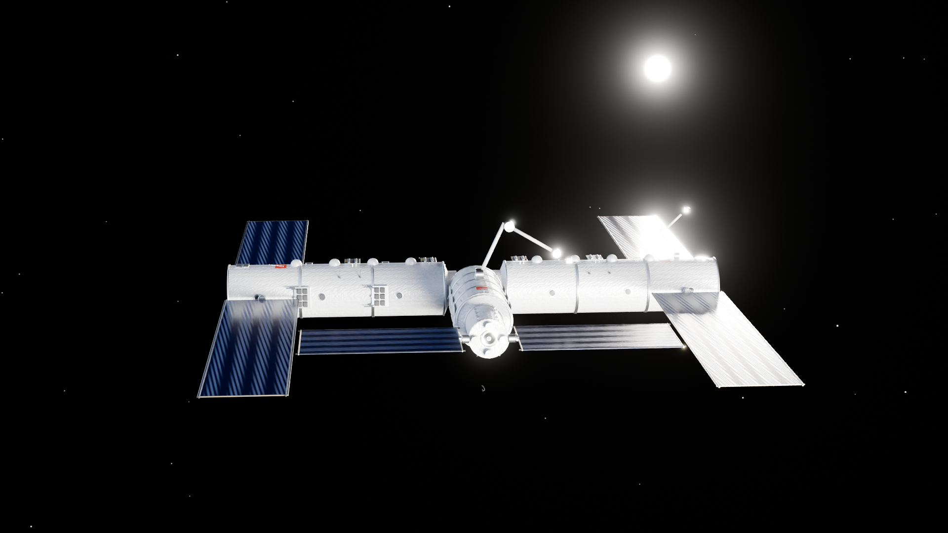 Space station, solar wing front