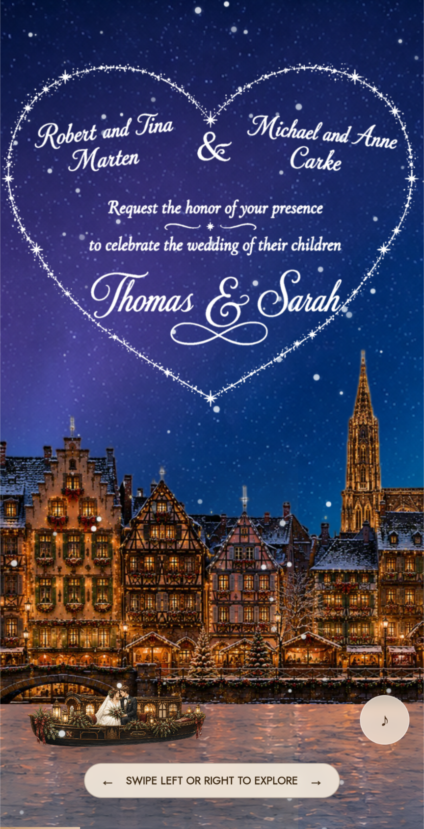 Midnight Frost digital wedding invitation template preview 3