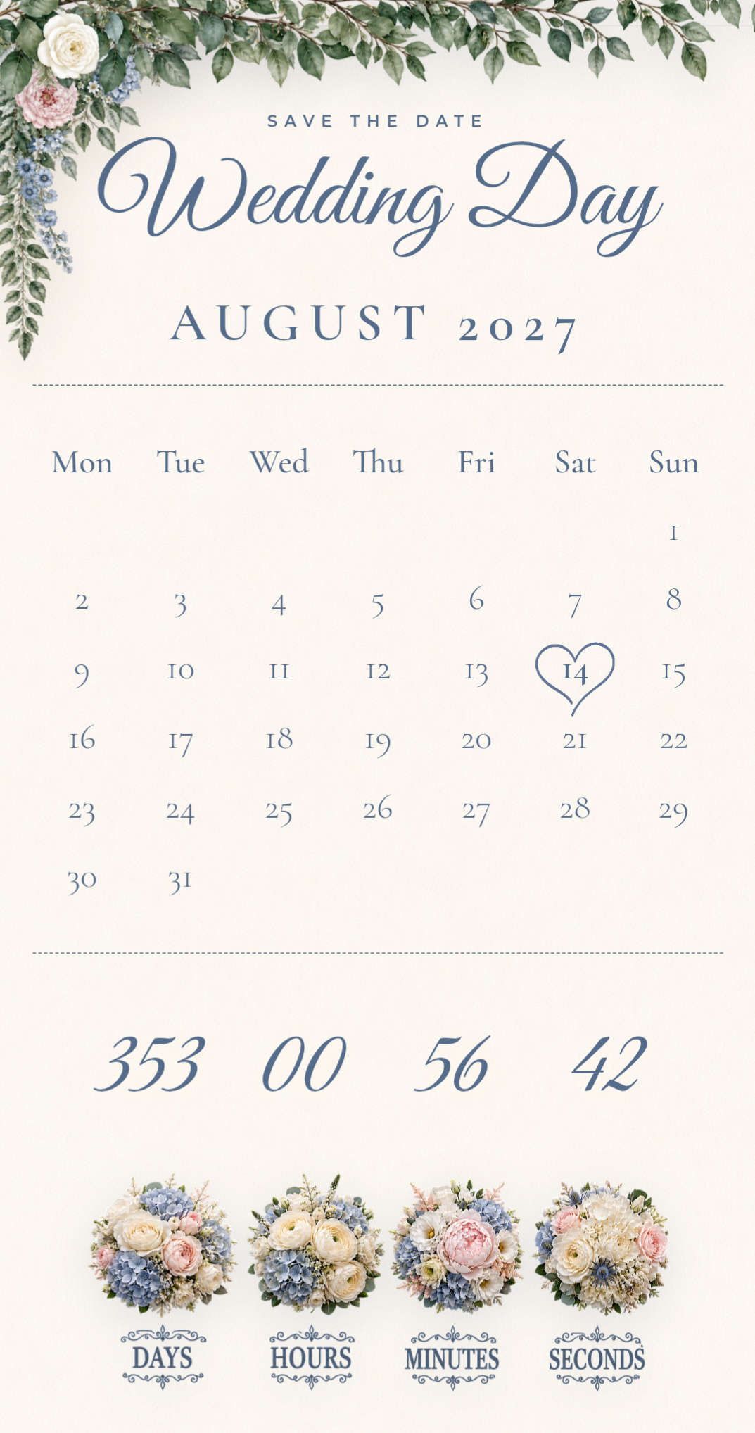 Garden Romance digital wedding invitation template preview 3