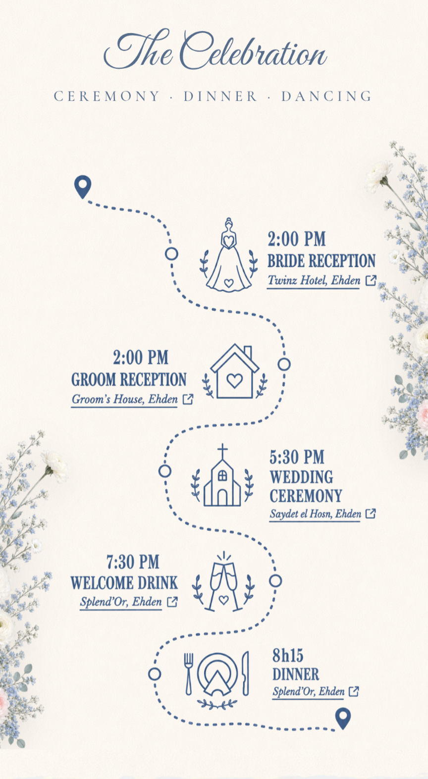 Garden Romance digital wedding invitation template preview 4