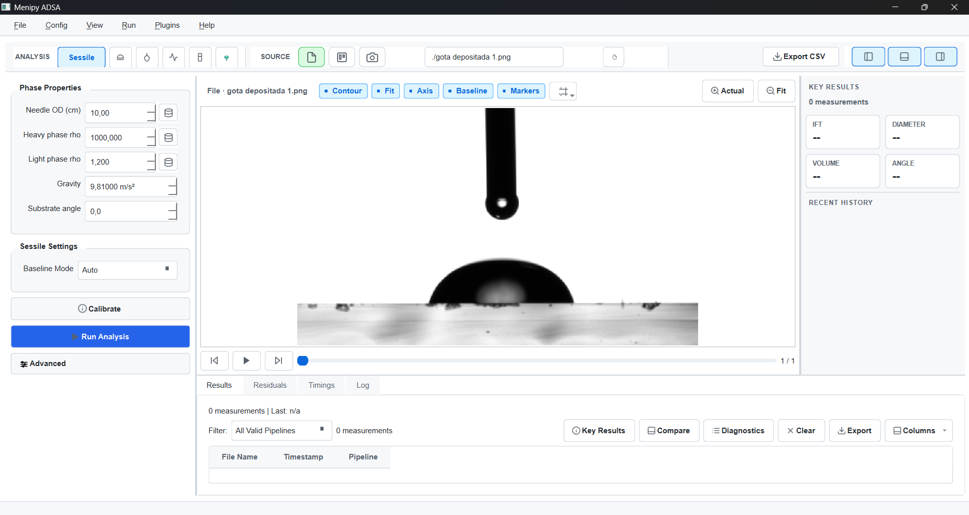 Menipy GUI screenshot