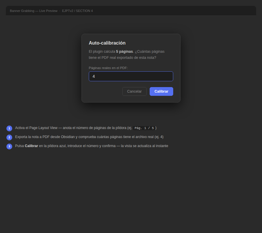 Modal de calibración