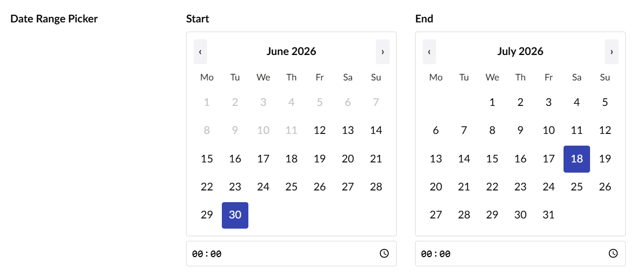 Date Range editor