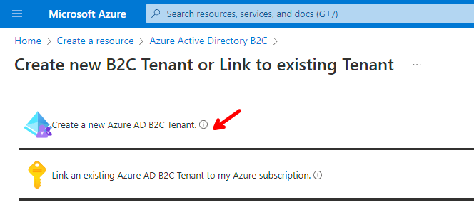 Create a new Azure AD B2C Tenant