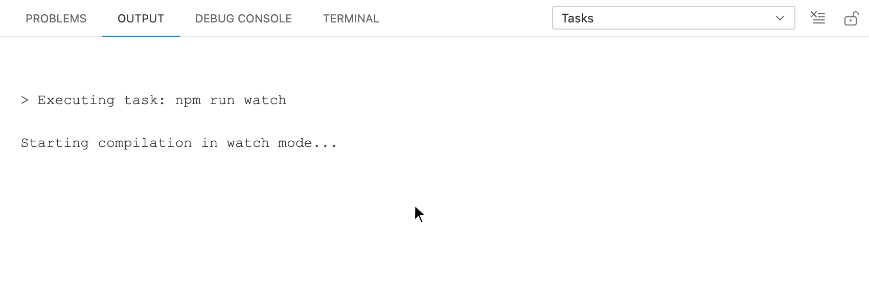 Output Channel showing AST Parser and Cache performance metrics