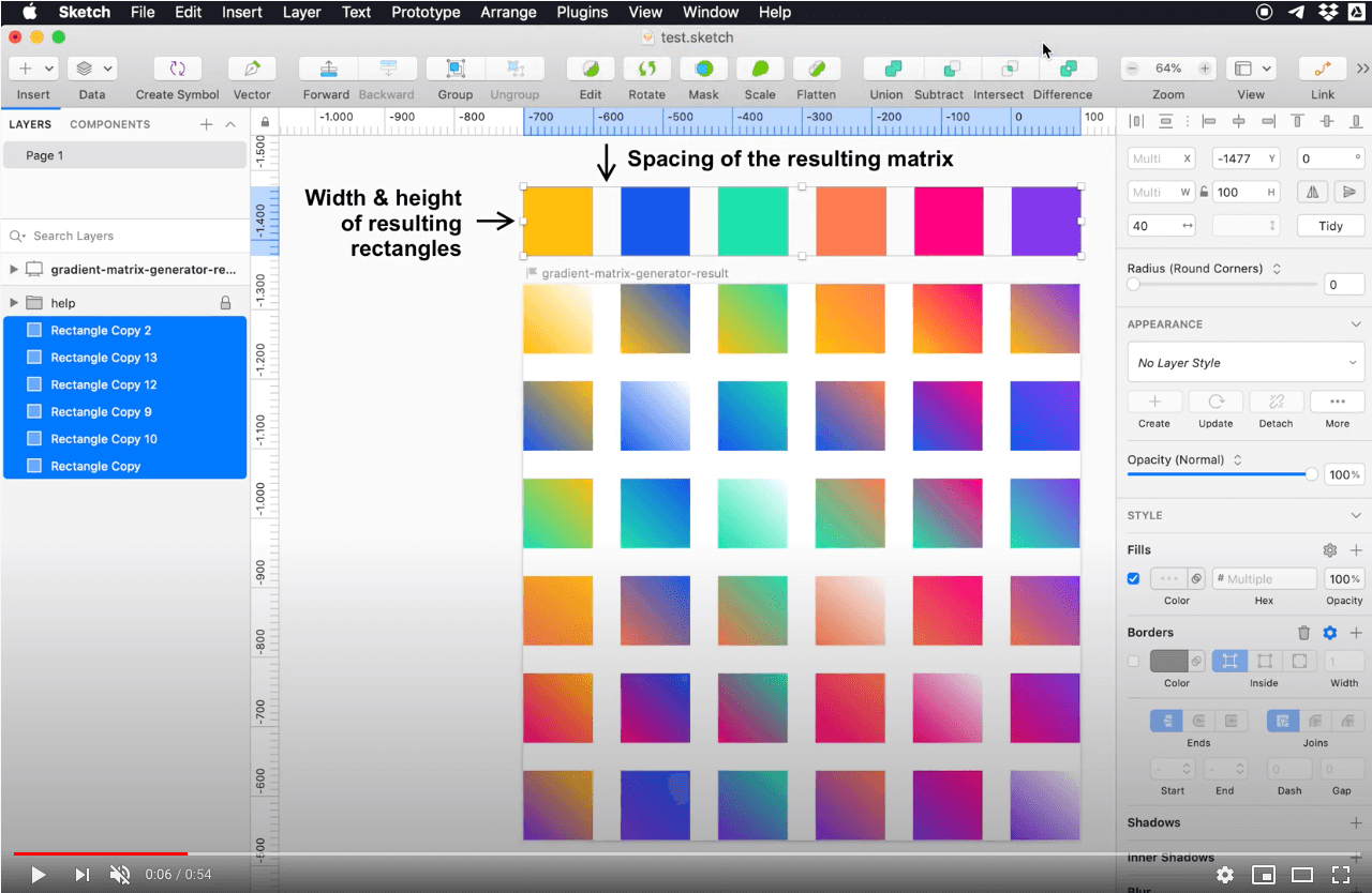 Gradient matrix generator Sketch plugin. Micro tutorial