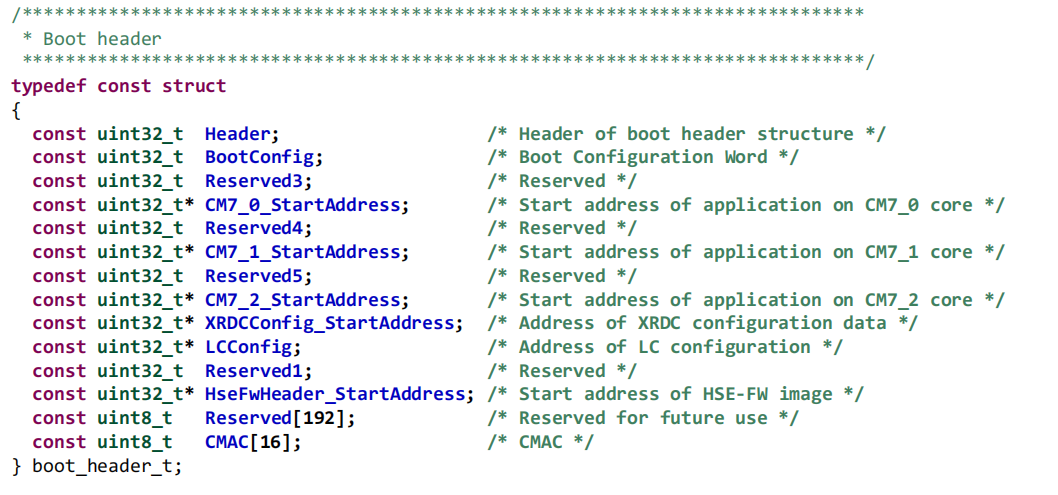 IVT (IMAGE VECTOR TABLE) HEADER STRUCTURE [ BOOT_HEADER.C ]