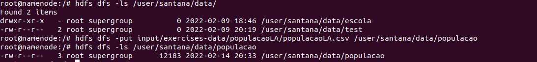 Envia arquivo local para HDFS