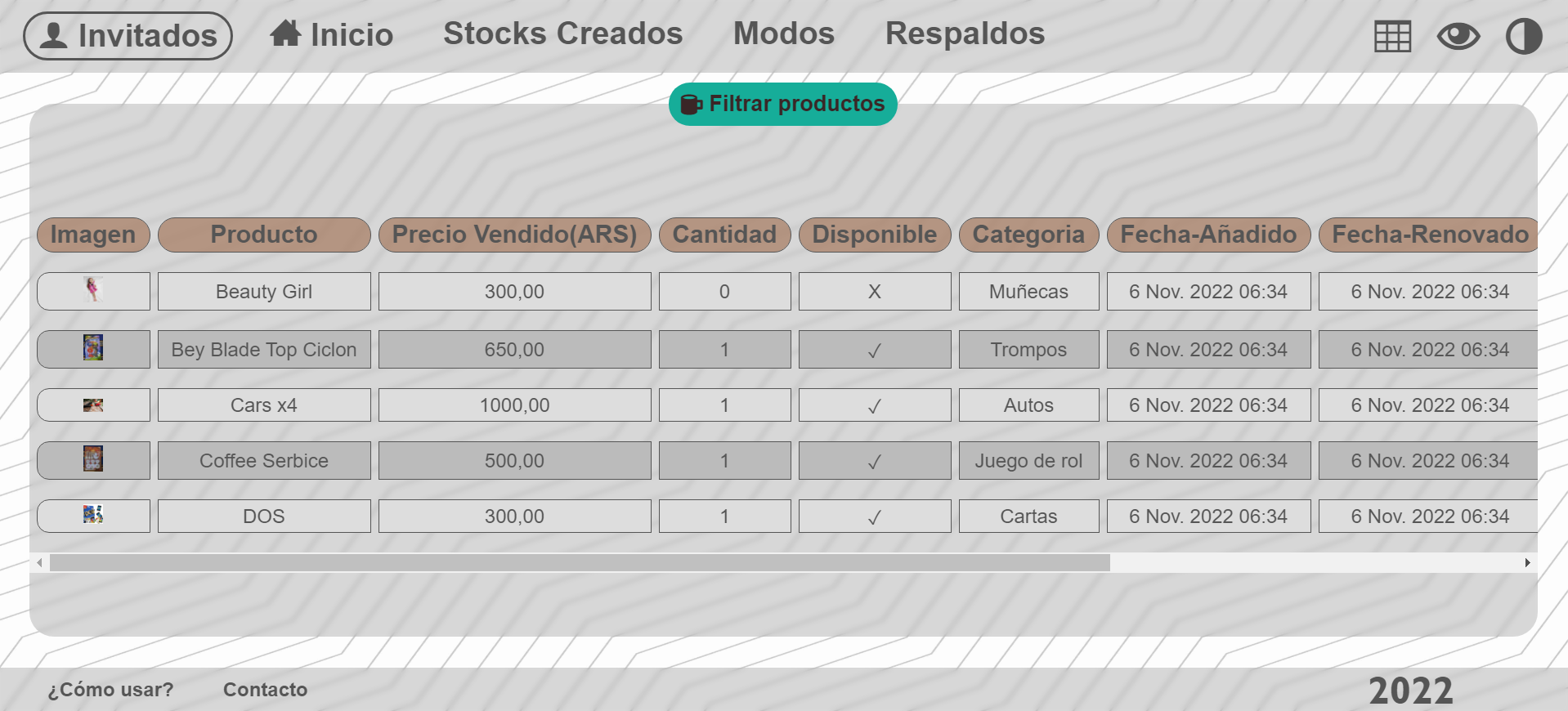 Inicio Visual Stock