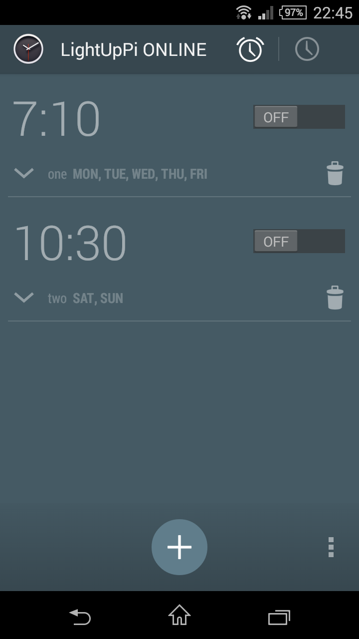 Alarms Screen