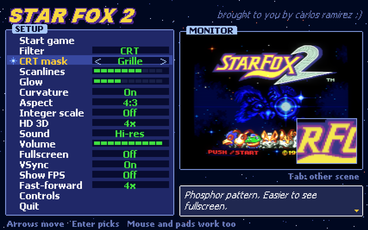 setup menu