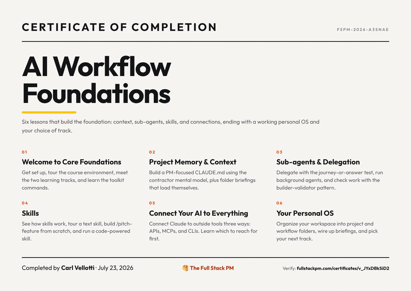 Certificate of completion example