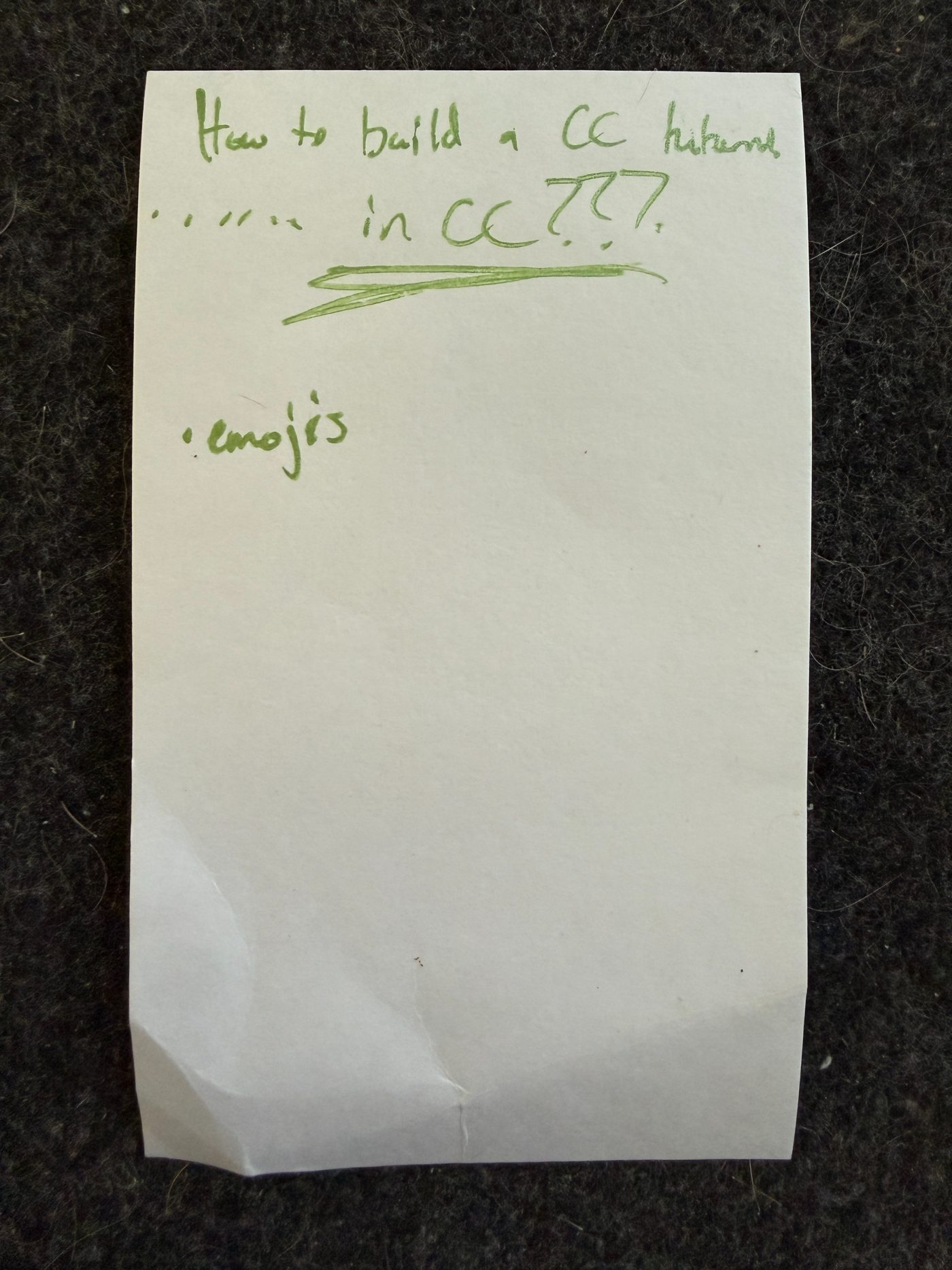 The original handwritten note