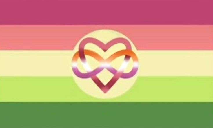 arospec polyamorous lesbian flag