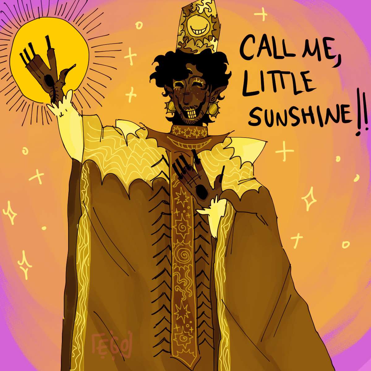 art of kevin from welcome to night vale with the text "call me, little sunshine!" by @egobraindeath on tumblr!