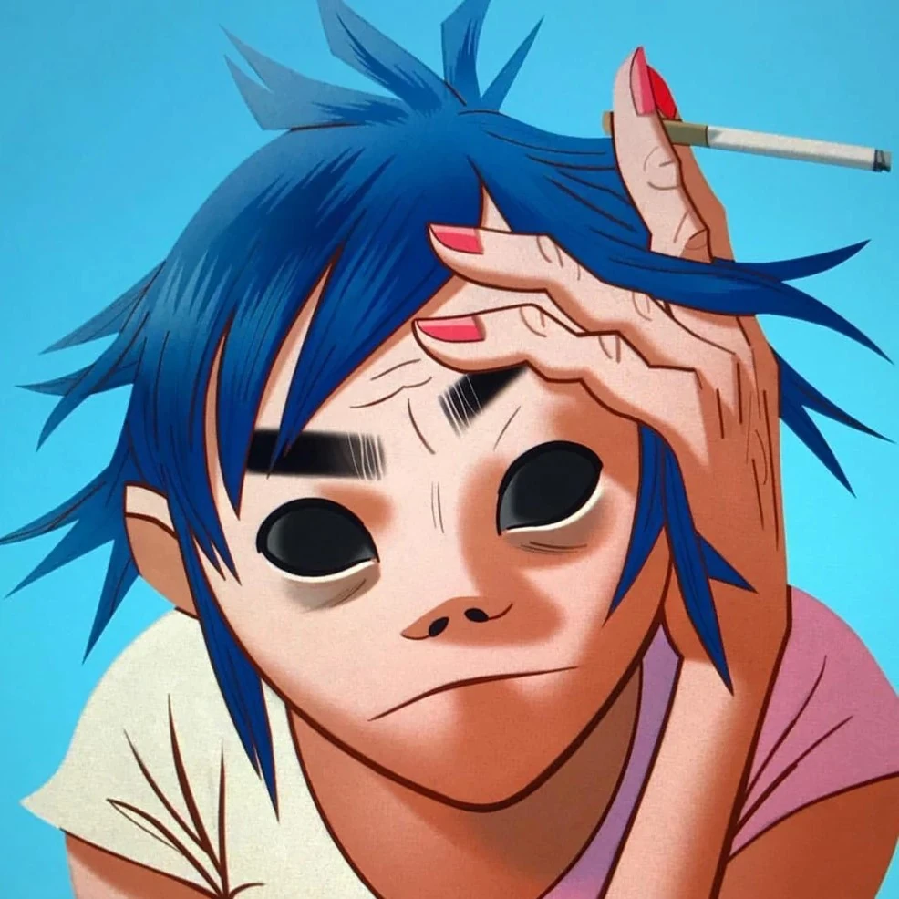 art of 2d from gorillaz in phase 4