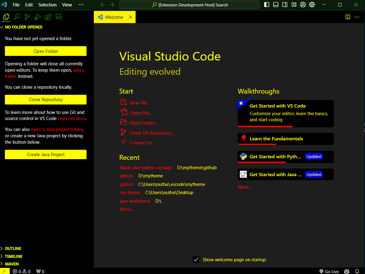 Black and Yellow Carnage Theme