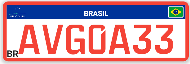 Brazil Mercosul Commercial License Plate