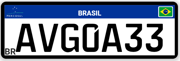 Brazil Mercosul Particular License Plate