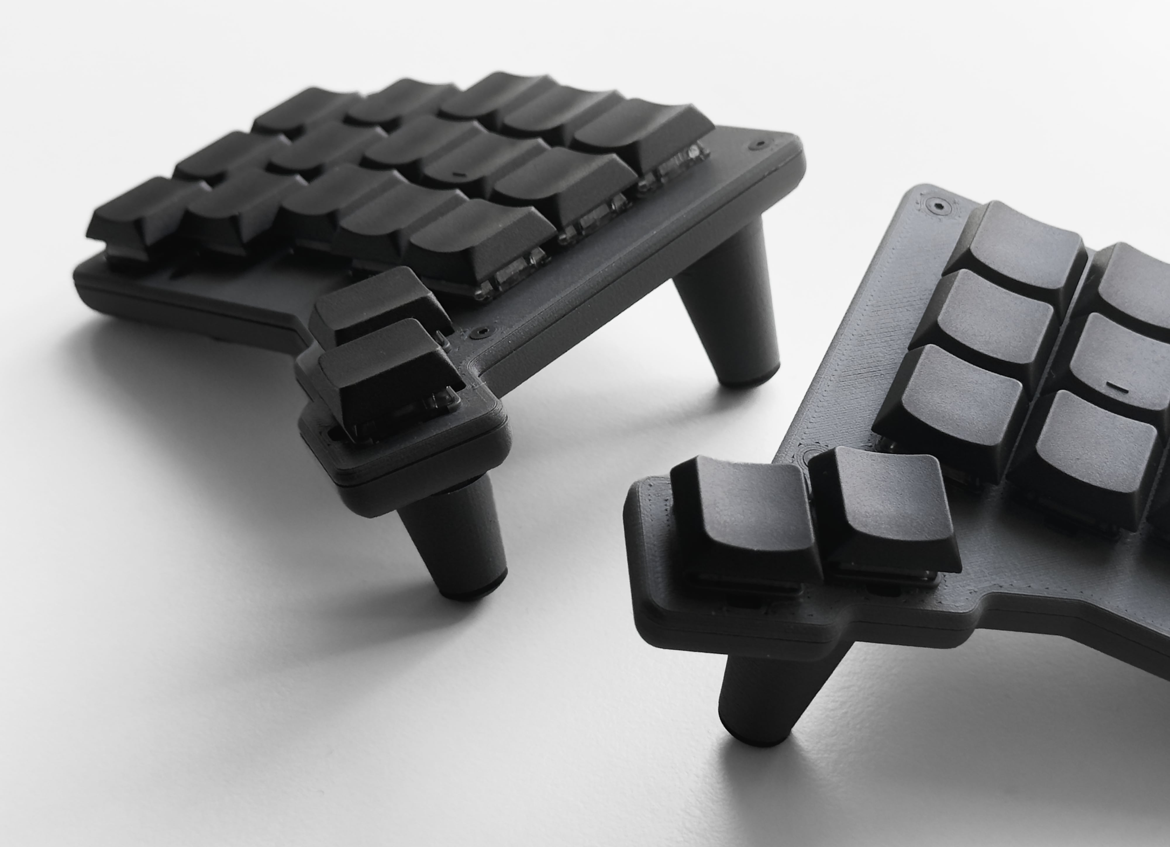 Forager keyboard with magnetic tenting legs attached
