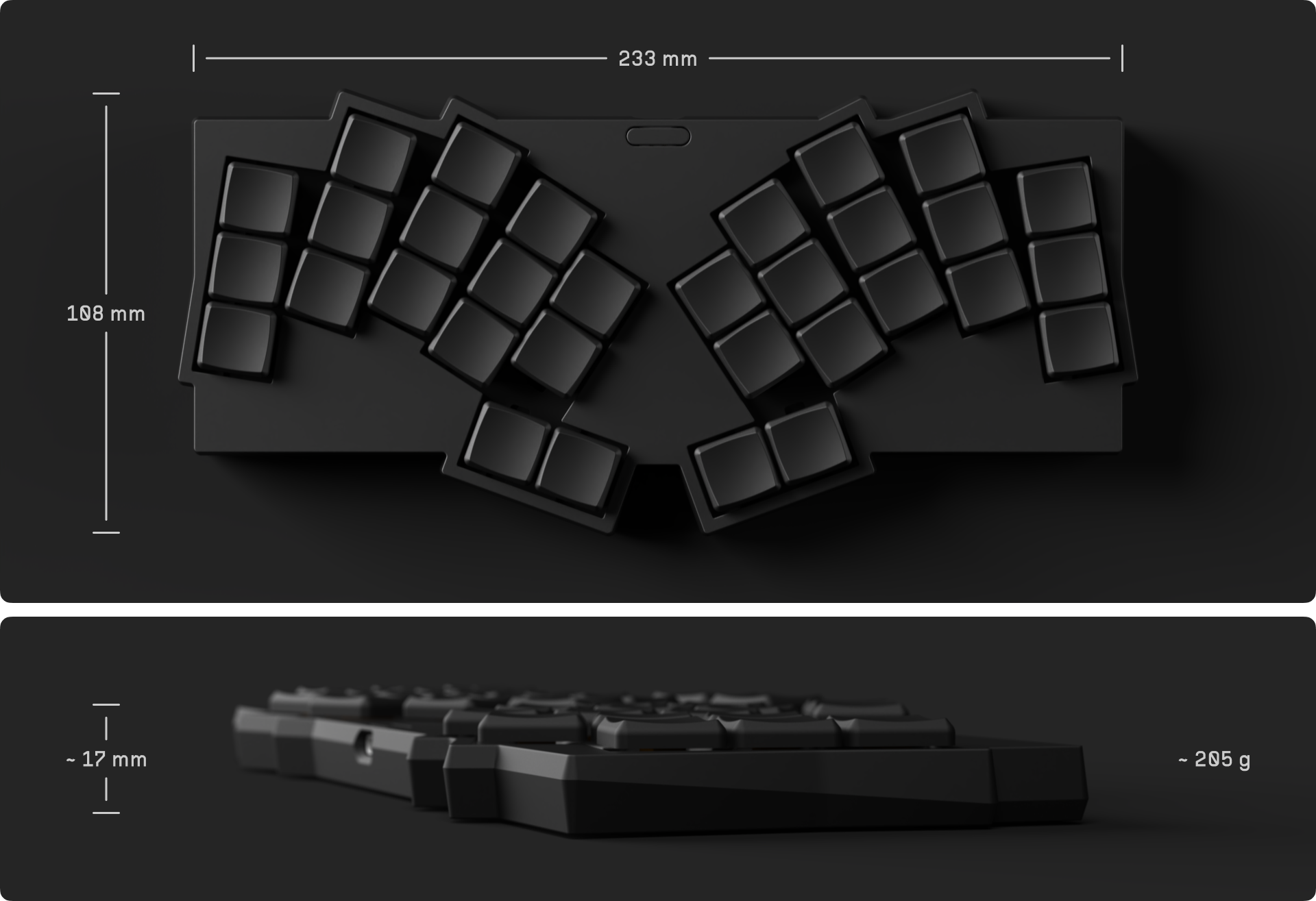Visorbearer keyboard dimensions