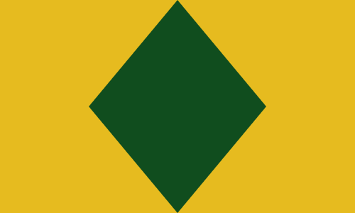 Example flag, a green Fusil on a yellow field